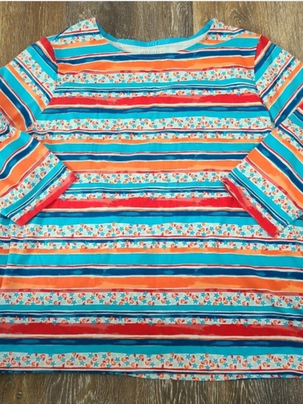 Appleseed's Beach Themed Top Women's Size Large